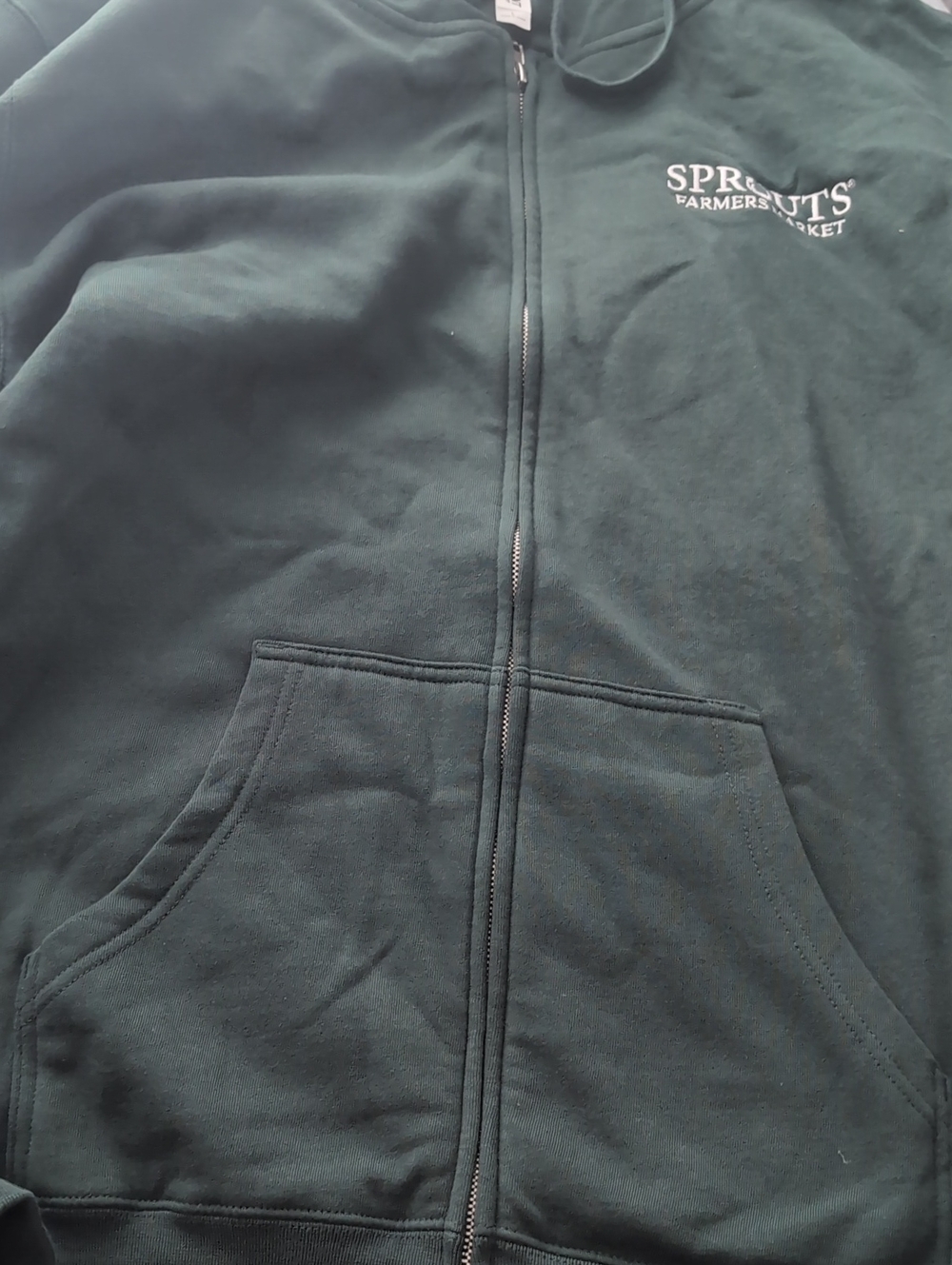 Sprouts Farmers Market Dark Green Full-Zip Hoodie- L